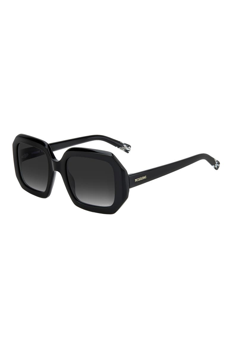 50mm Square Sunglasses, Alternate, color, BLACK/ GREY SHADED