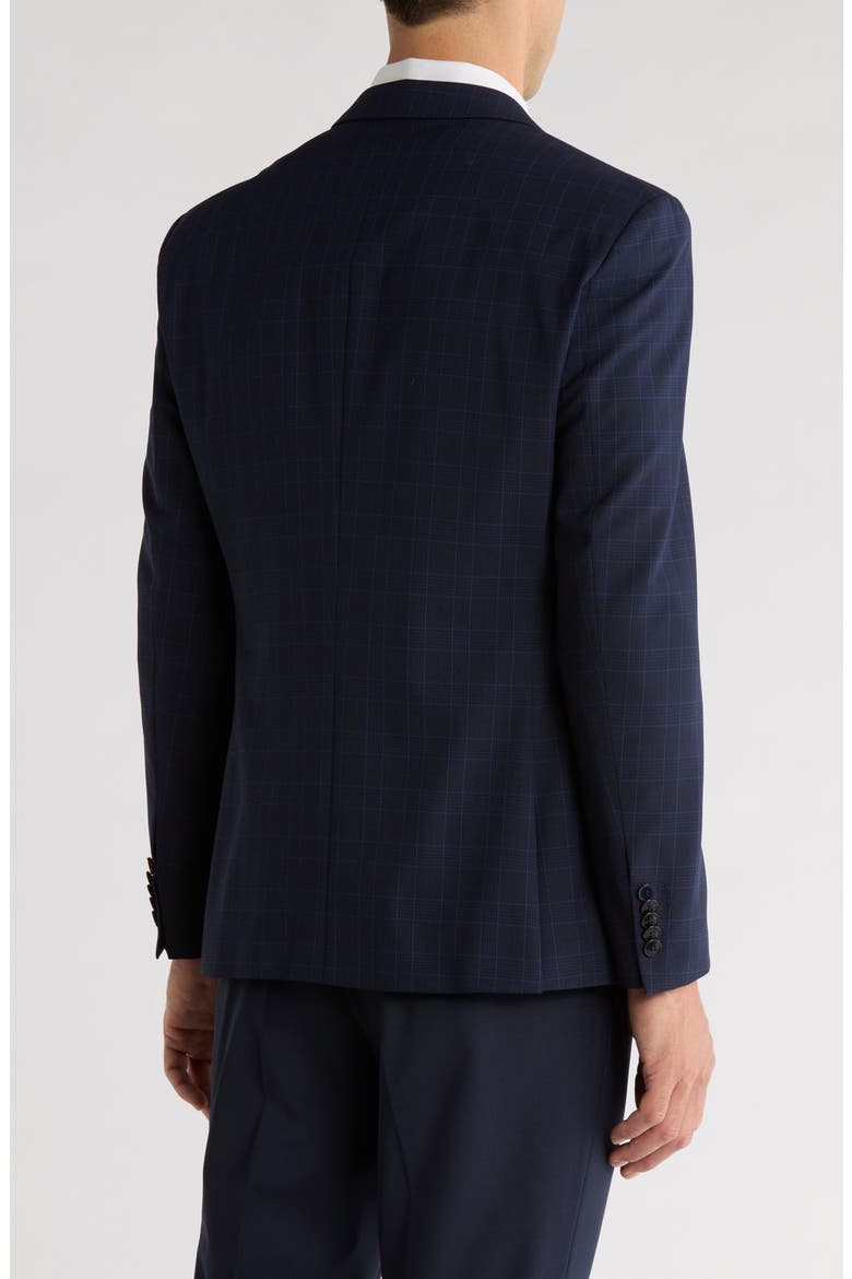 Karl Pinstripe Wool Blend Sport Coat, Alternate, color, DARK BLUE