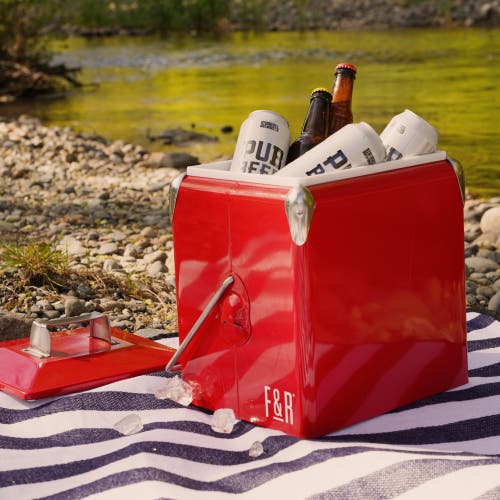Foster & Rye Vintage Metal Cooler In Red