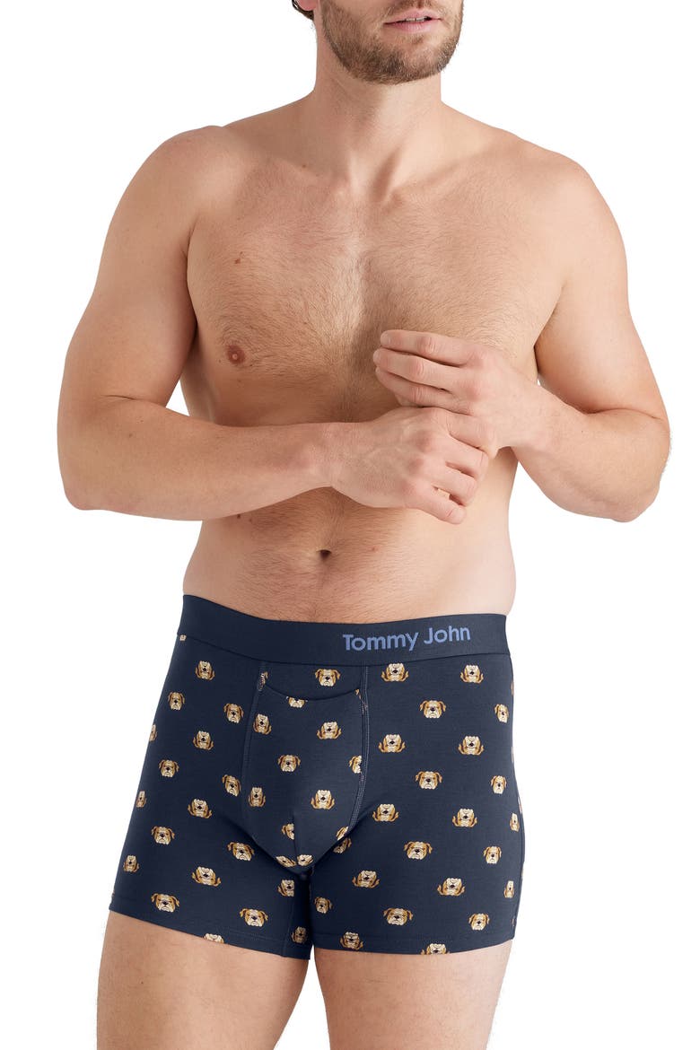 Supima Cool Cotton Blend 4-Inch Boxer Briefs, Main, color, DRESS BLUES WINSTON