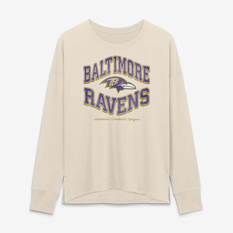 Women's Fanatics Cream Baltimore Ravens Heritage Legacy Long Sleeve T-Shirt