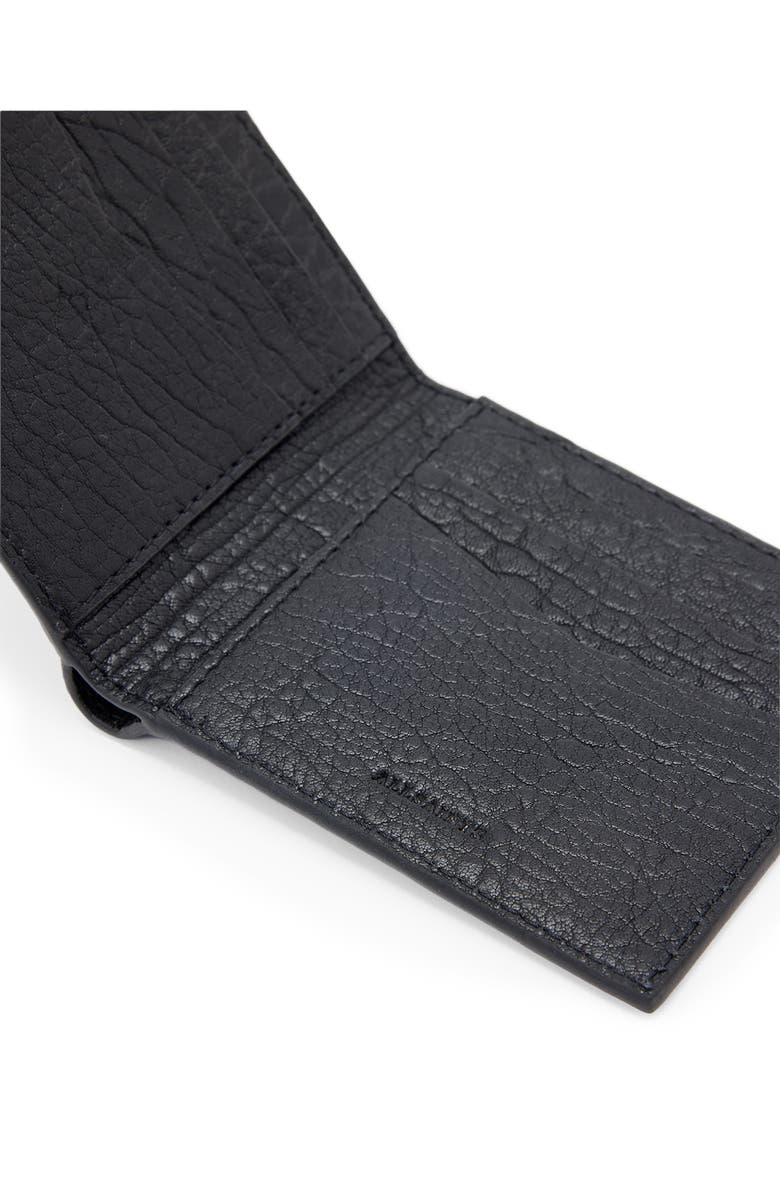 AllSaints Elkka Haven Leather Bifold Wallet, Alternate, color, Black