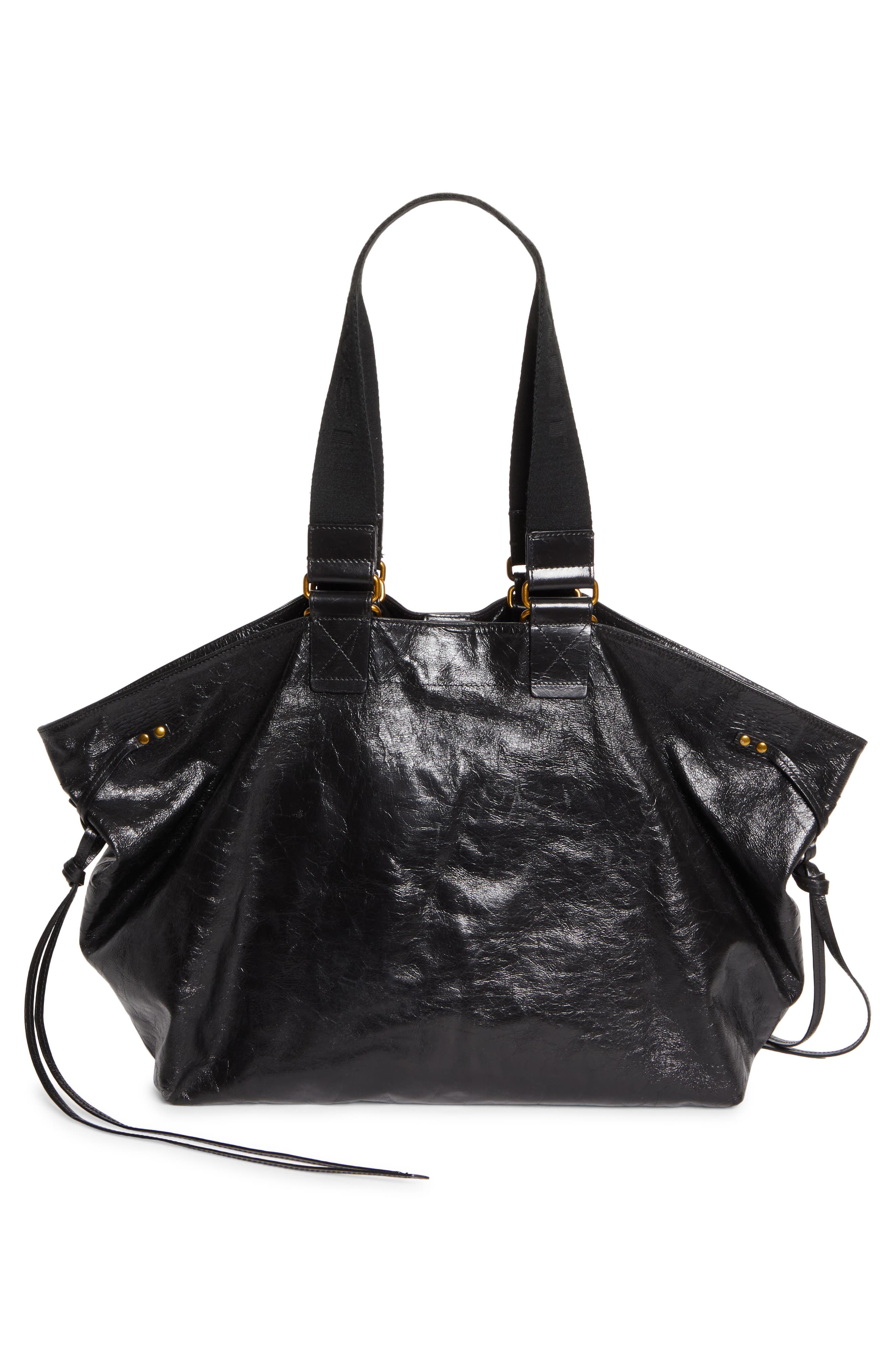 Isabel Marant Wardy Leather Shopper Tote, Alternate, color, Black