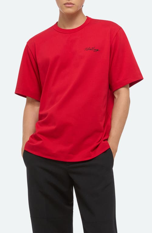 Helmut Lang Relaxed Fit Graphic Logo Tee In Red