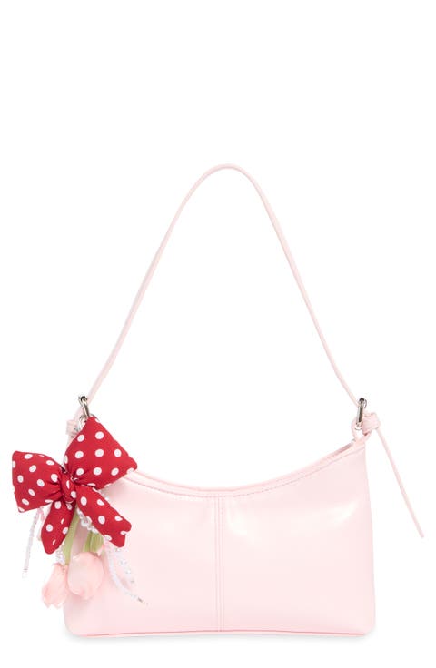 Crinkle Faux Leather Shoulder Bag