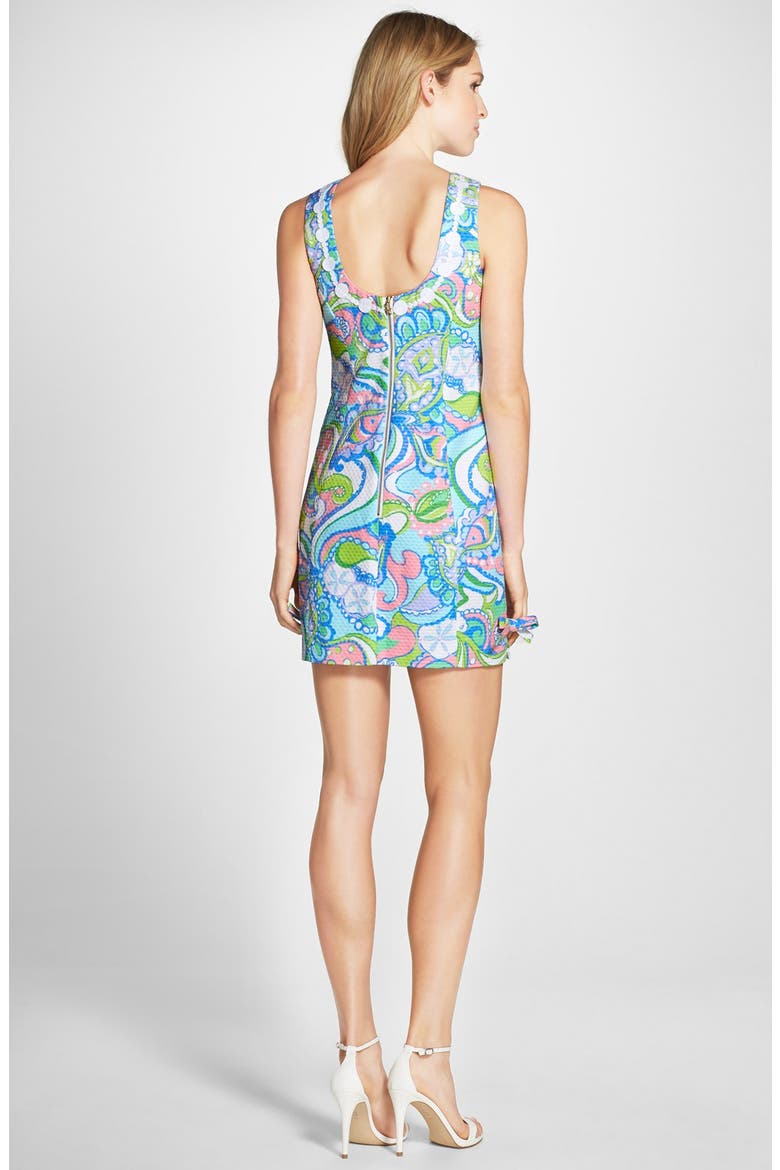 'Delia' Lace Appliqué Print Shift Dress, Alternate, color, MULTI