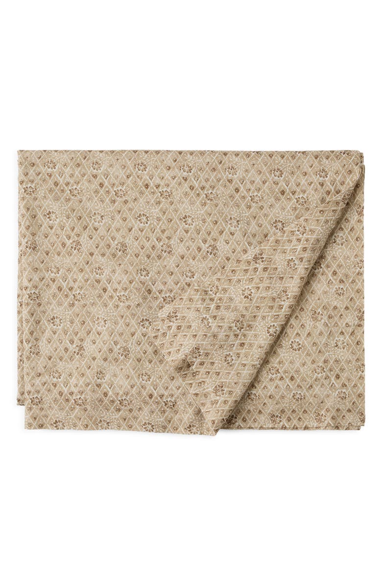 Coyuchi Coral Bell Print Tablecloth, Main, color, Chestnut