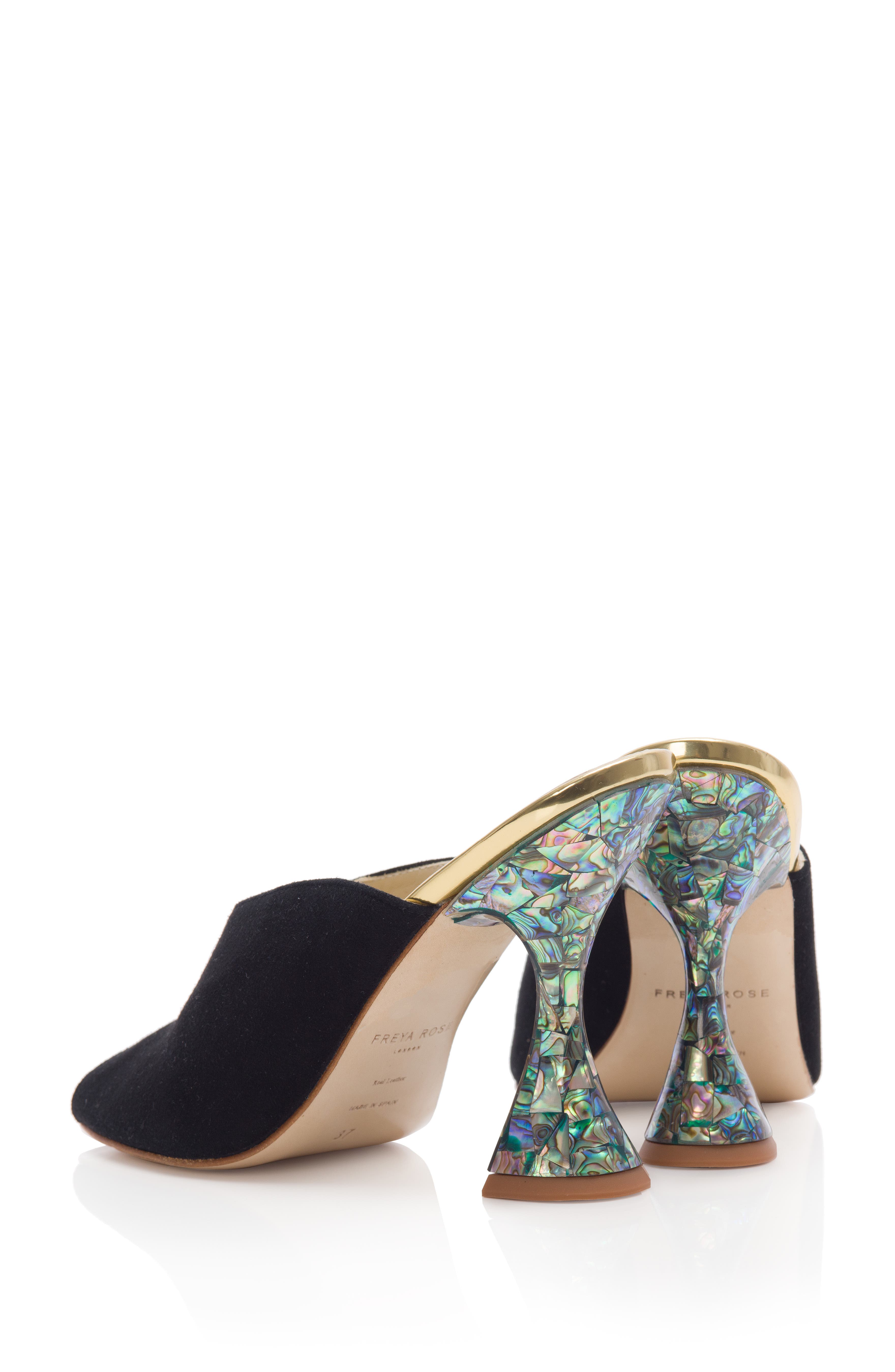 Freya Rose Mimi Noir Pearl Heel Sandal, Alternate, color, 