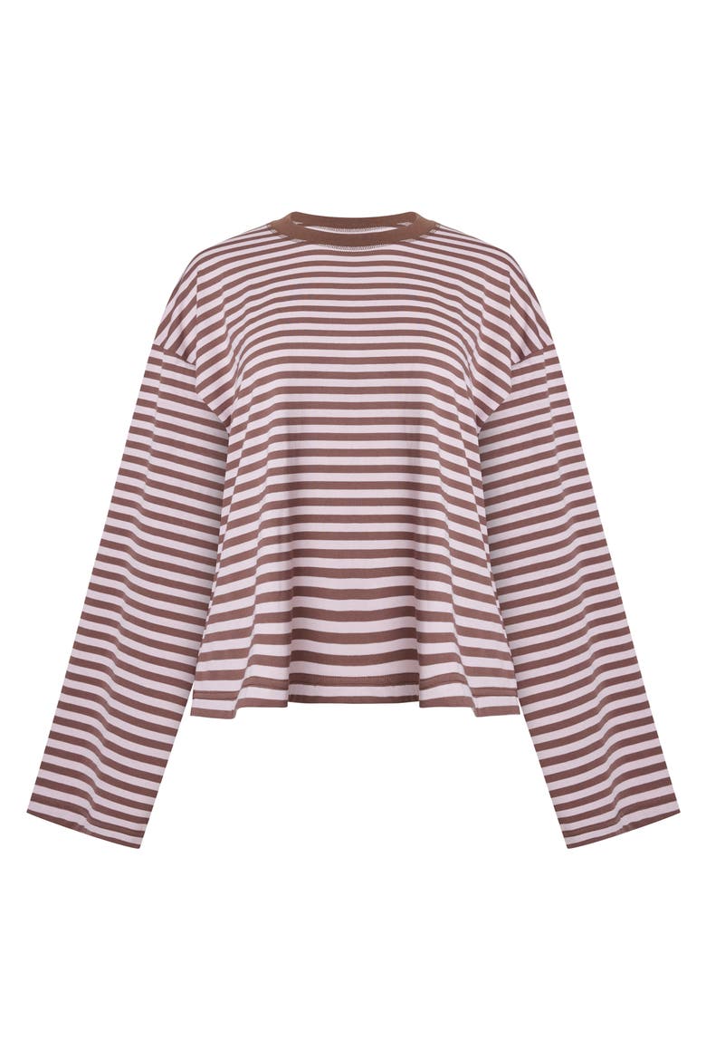 Bloom Stripe Top, Alternate, color, CHOCOLATE BLUSH