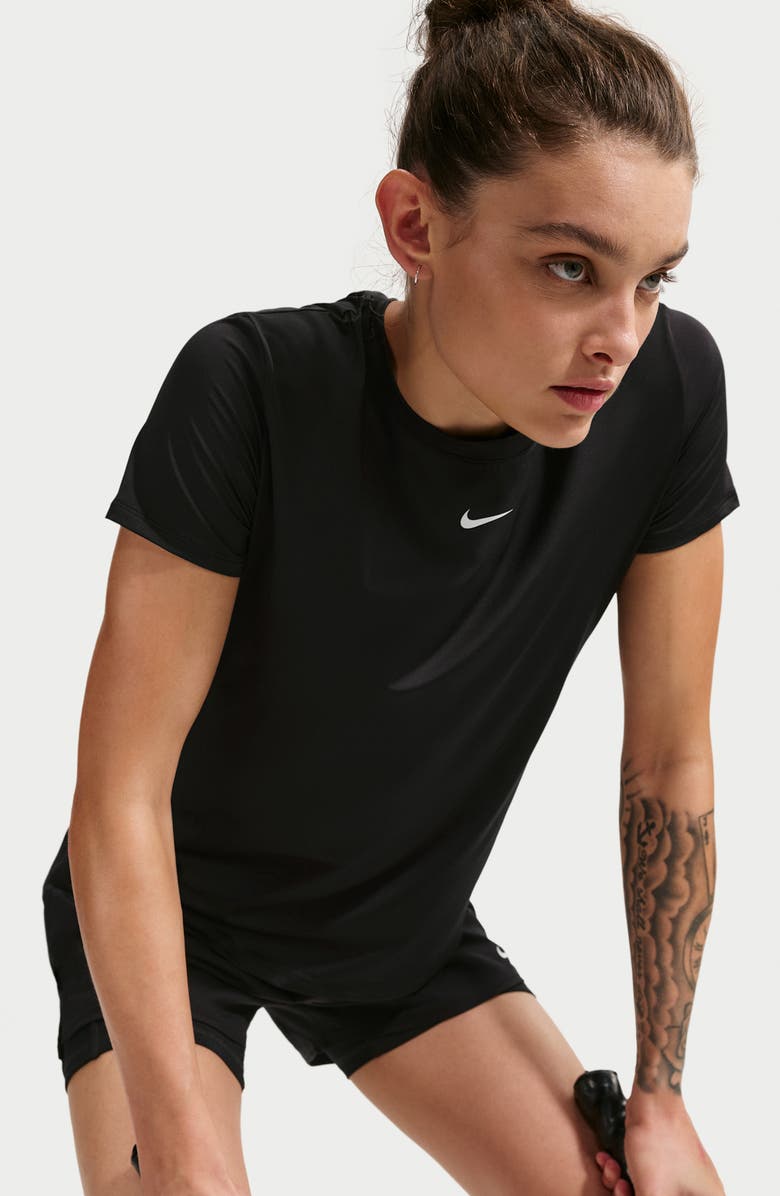Nike One Classic Dri-FIT Training Top, Alternate, color, 013 Black/White