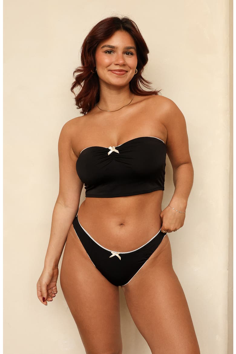 Mary Bandeau Bikini Top, Main, color, Black