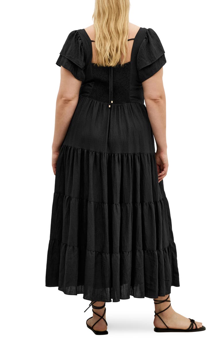 City Chic Leo Crinkle Midi Dress, Alternate, color,