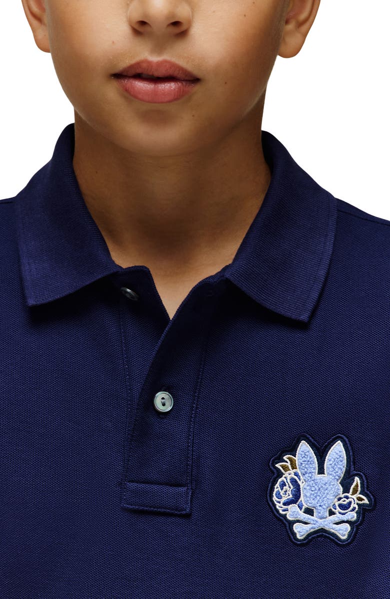 Psycho Bunny Kids' Auguste Piquè Polo, Alternate, color, Evening Blue
