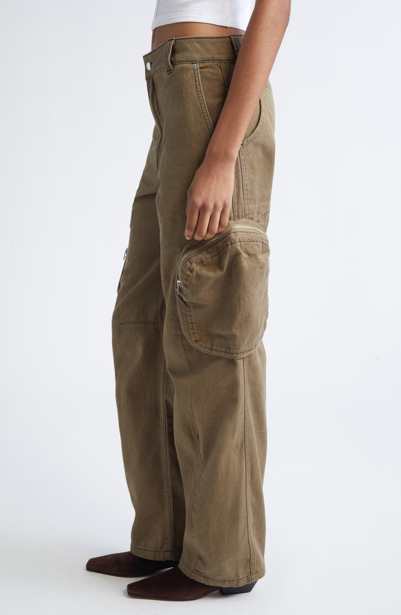 Eckhaus Latta Gender Inclusive Cotton Twill Cargo Pants, Alternate, color, Earth