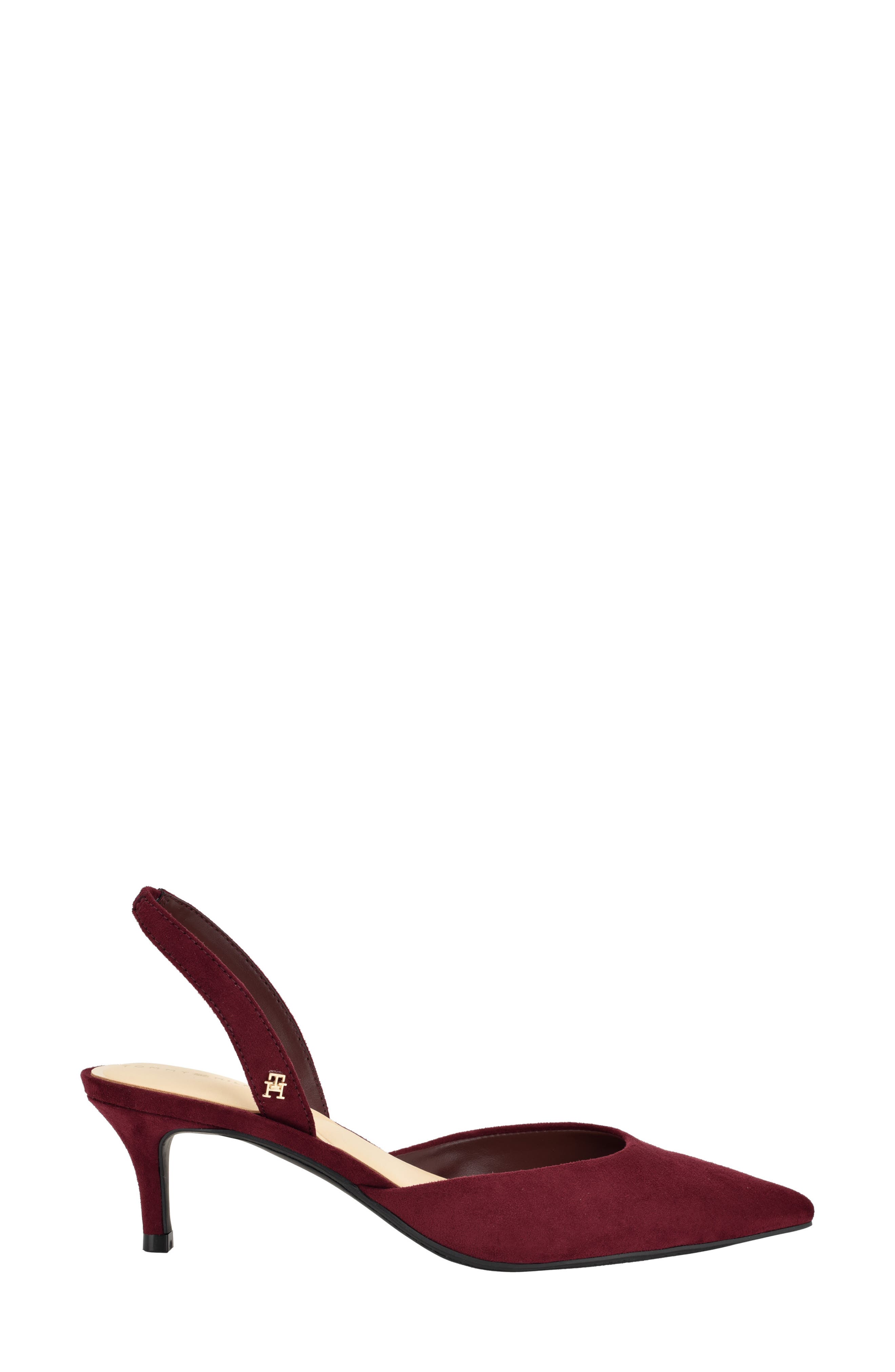 Tanna Slingback Pointed Toe Kitten Heel Pump, Alternate, color, DEEP BORDEAUX