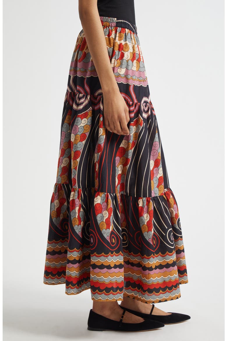 Paola Floral Print Tie Waist Maxi Skirt, Alternate, color, MAAR PRINT