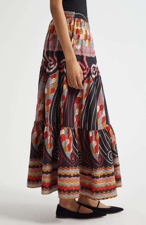 Mille Paola Floral Print Tie Waist Maxi Skirt