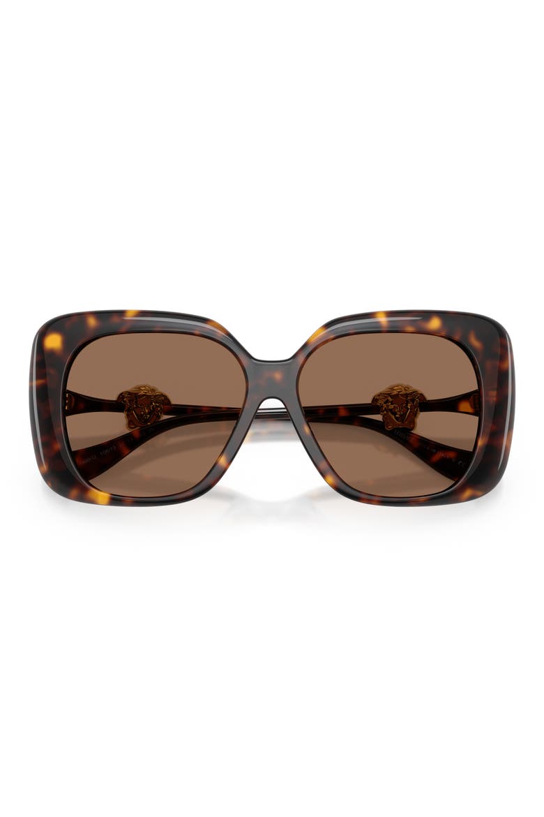 57mm Square Sunglasses, Alternate, color, HAVANA / DARK BROWN