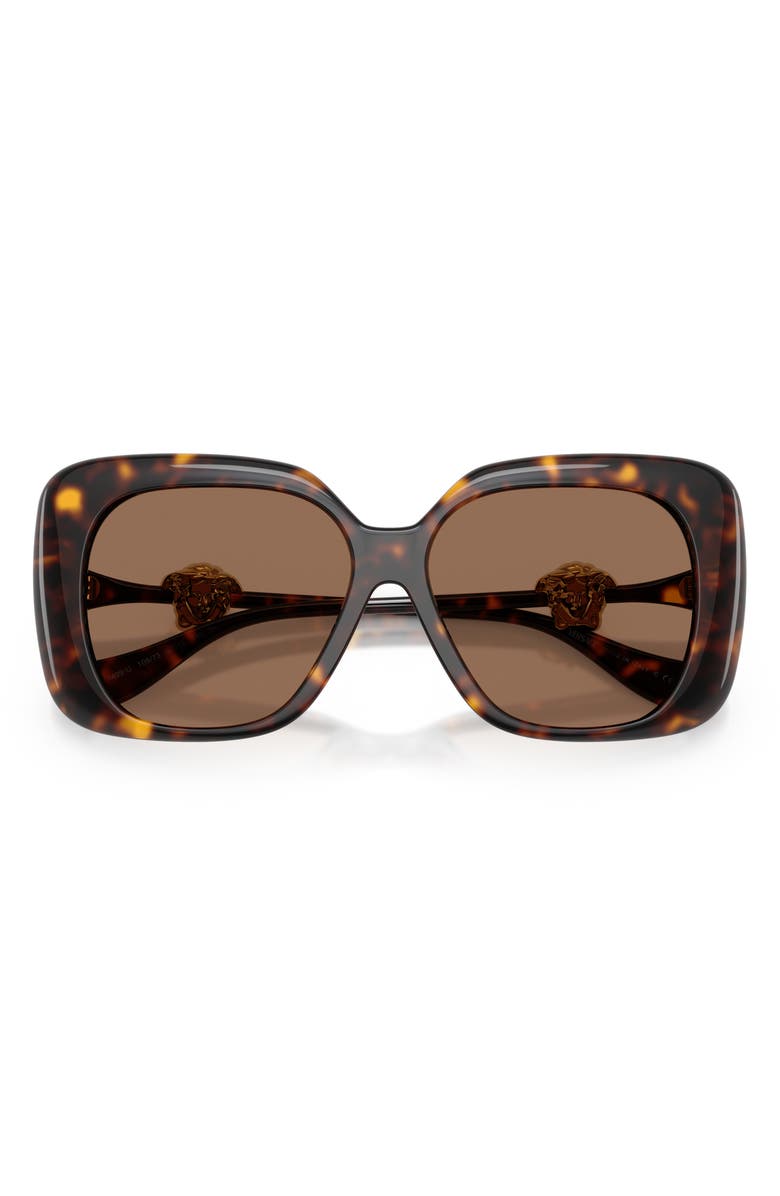 Versace 57mm Square Sunglasses, Alternate, color, Havana / Dark Brown