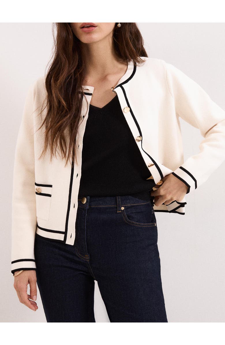 Phase Eight Lola Button-Front Knit Cardigan, Alternate, color, Ivory