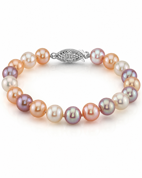 8.0-8.5mm Multicolor Freshwater Pearl Bracelet - Premier AAAA Quality