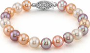 The Pearl Source 8.0-8.5mm Multicolor Freshwater Pearl Bracelet - Premier AAAA Quality