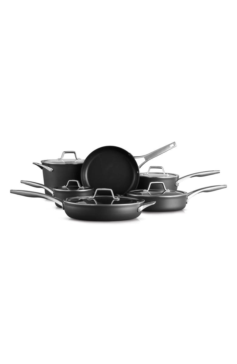 CALPHALON Premier Hard Anodized Nonstick 11-Piece Cookware Set, Main, color, Black