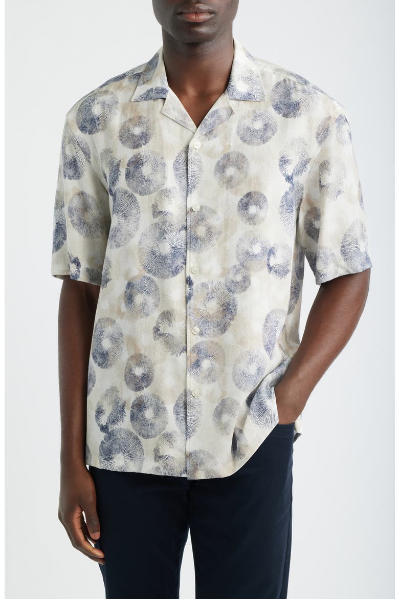 Lars Camp Shirt, Main, color, WHITE/ DARK BLUE