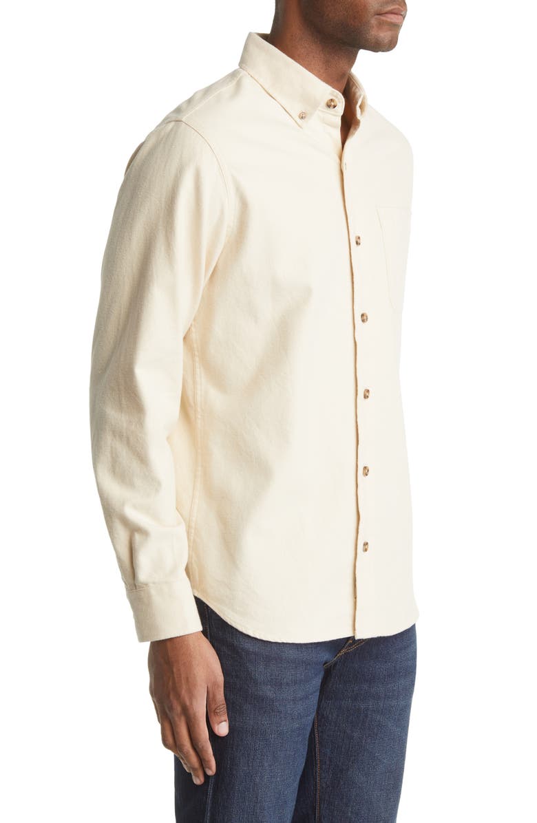 Schott NYC Heather Flannel Long Sleeve Button-Up Shirt, Alternate, color, Oatmeal