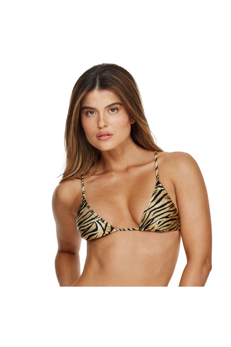 Wild One Triangle Bikini Top, Main, color, Safari
