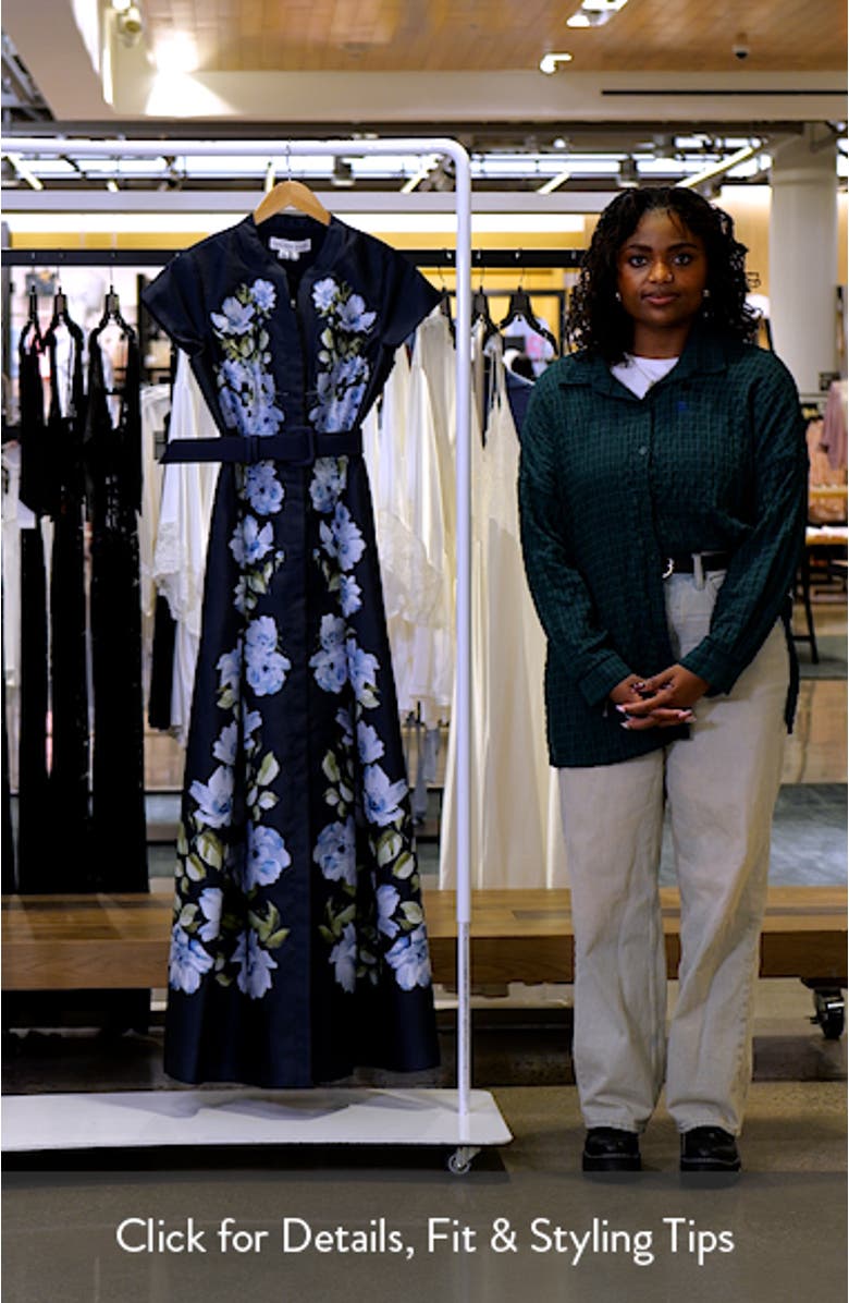 Marta Placed Floral Mikado Gown, sales video thumbnail