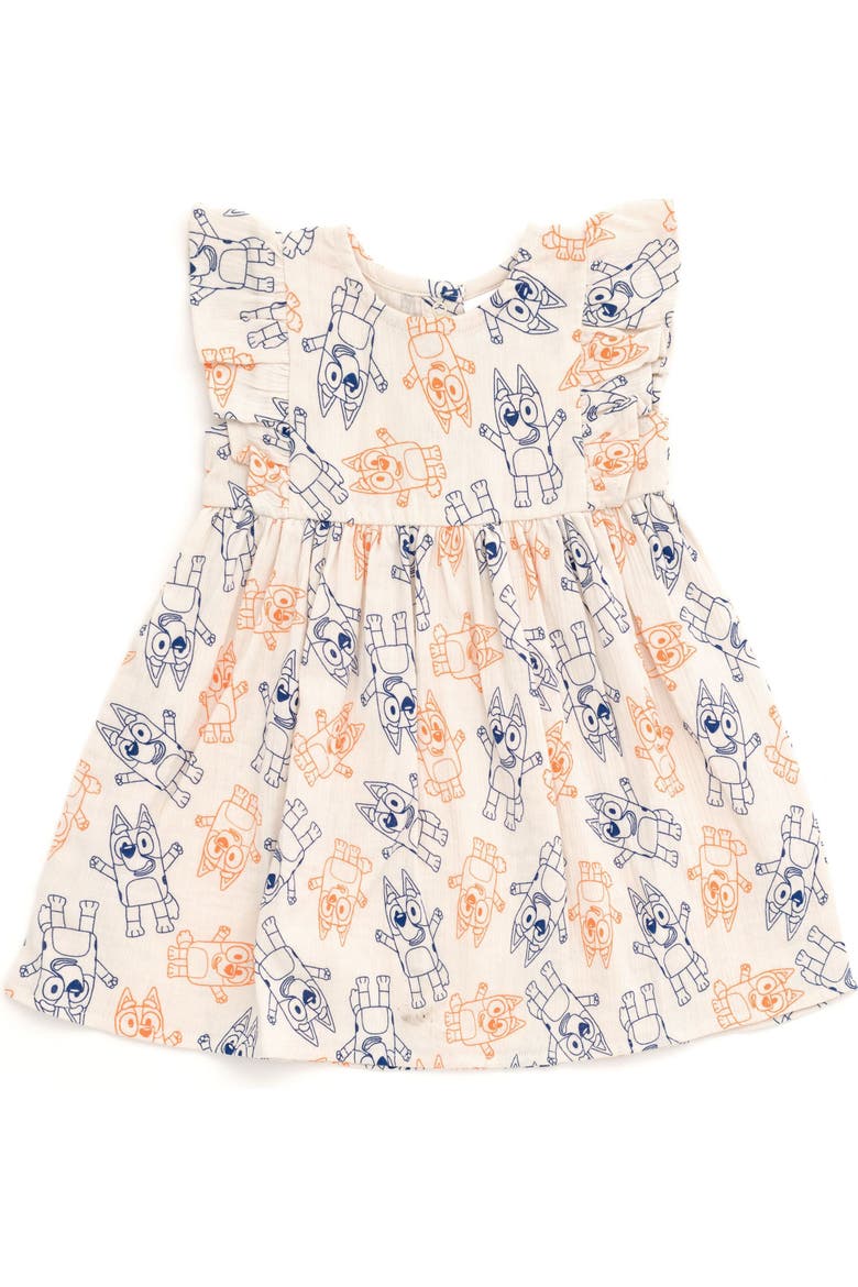 Gauze Dress and 2-Piece Short Set, Main, color, Bluey Bingo Off White