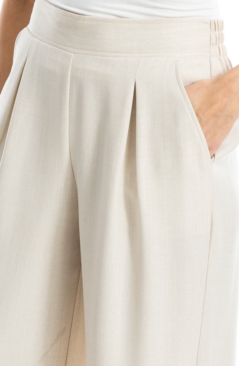 MAX STUDIO Soft Pleat Pull-On Trousers, Alternate, color, Heather Oatmeal