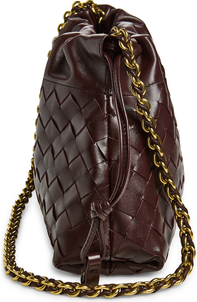 Bottega Veneta Dustbag Intrecciato Leather Shoulder Bag, Alternate, color, 2264 Dark Barolo-M Brass