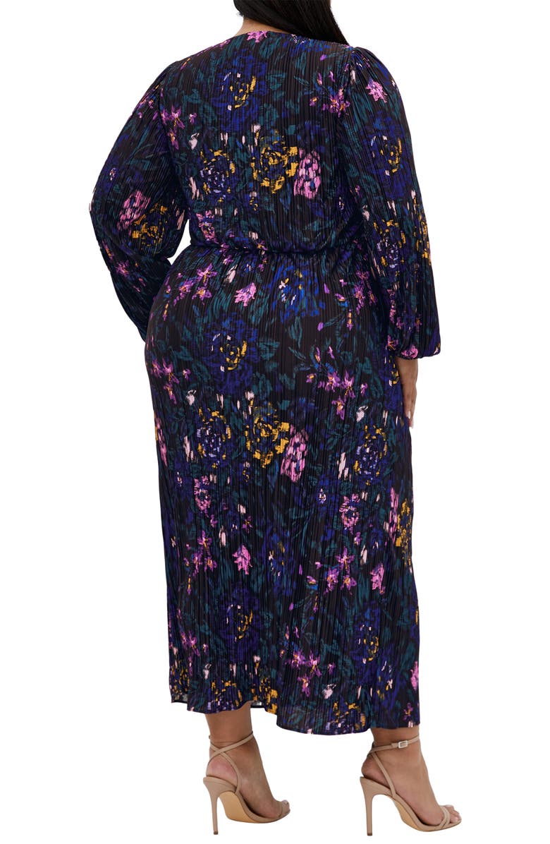 City Chic Kaya Floral Long Sleeve Maxi Dress, Alternate, color, Etched Floral
