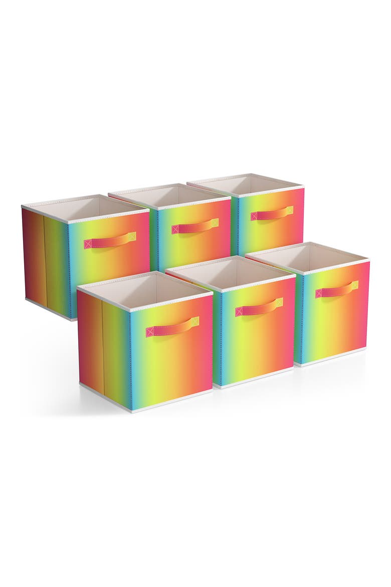 Set of 6 Foldable Storage Bins, Main, color, TIE DYE