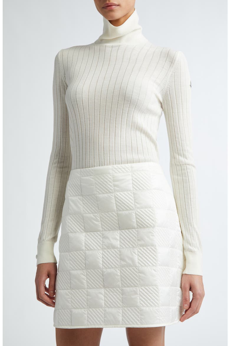 Rib Virgin Wool & Cashmere Turtleneck Sweater, Main, color, SILK WHITE