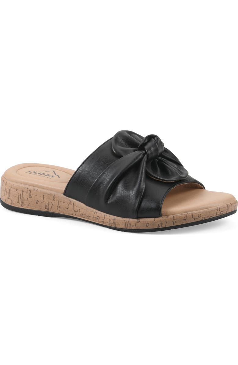 CLIFFS BY WHITE MOUNTAIN Bonelle Slide Sandal, Main, color, Black/ Smooth