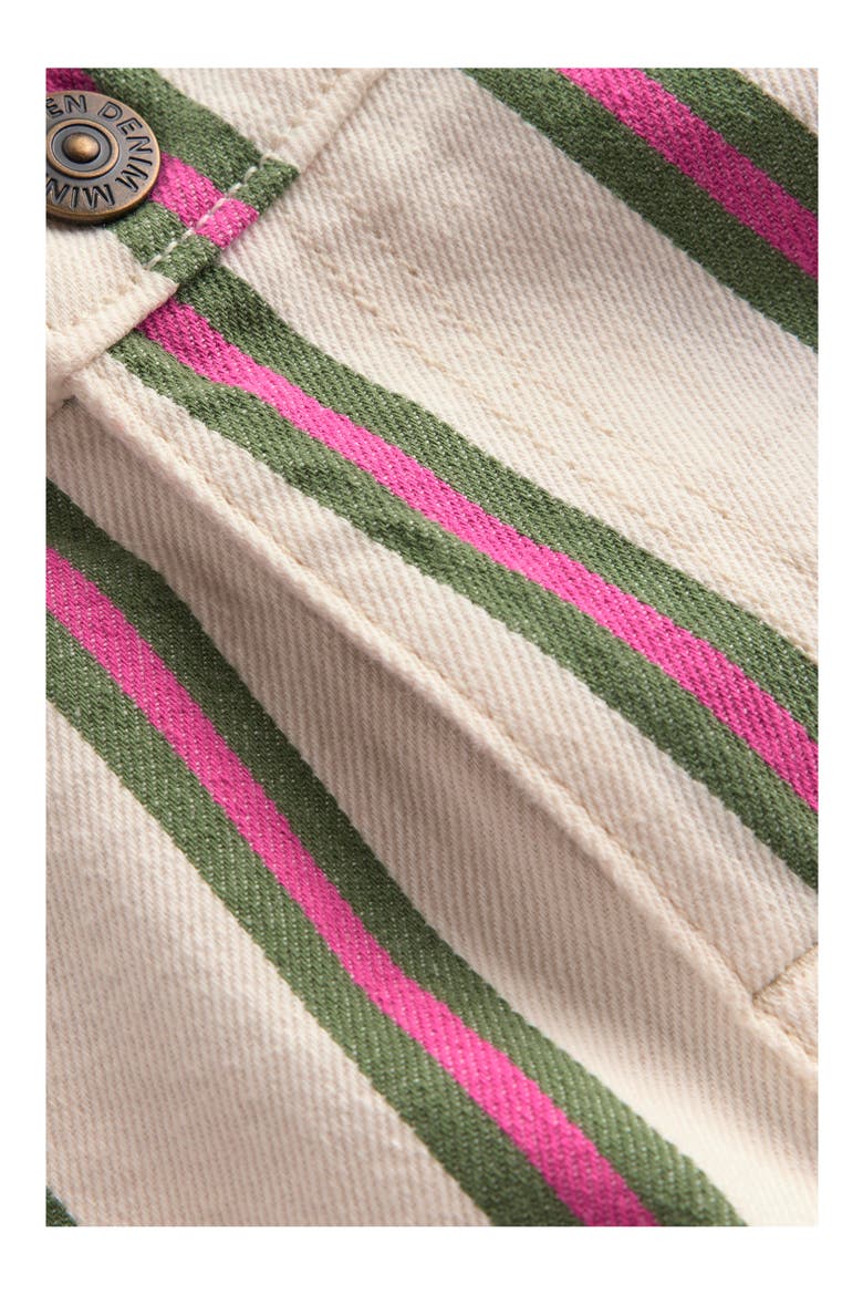 Kids' Stripe Denim Shorts, Alternate, color, IVORY/ GREEN/ PINK STRIPE