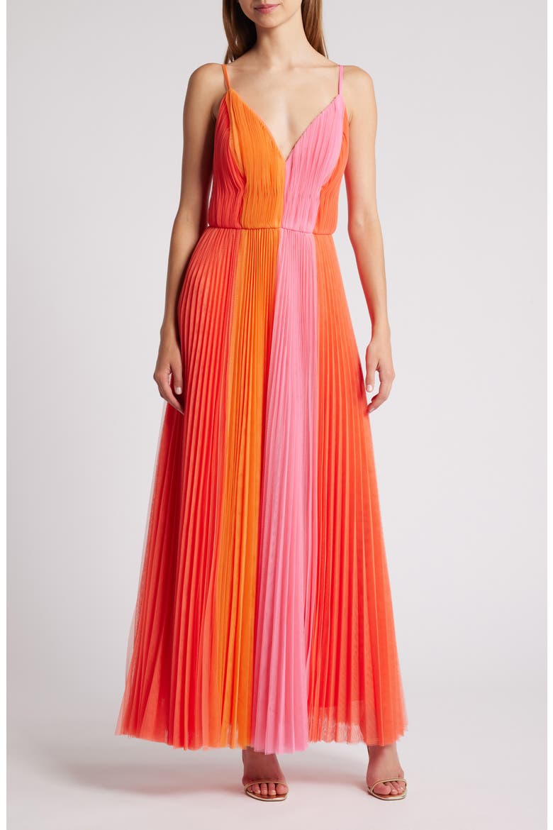 hutch pleated tulle dress Hutch One Shoulder Tulle Maxi Dress