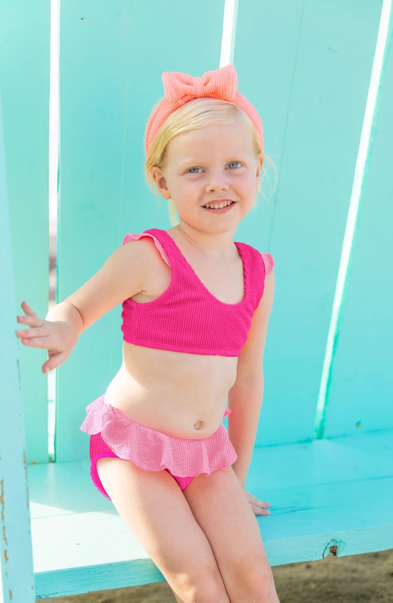 Limeapple Toddler Crinkle Ruffle Bikini, Alternate, color, Pink