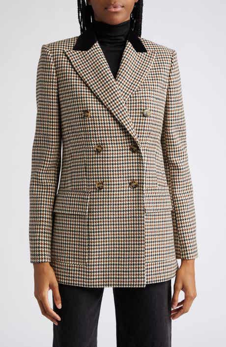 Reiss Cici Houndstooth Check Wool Jacket