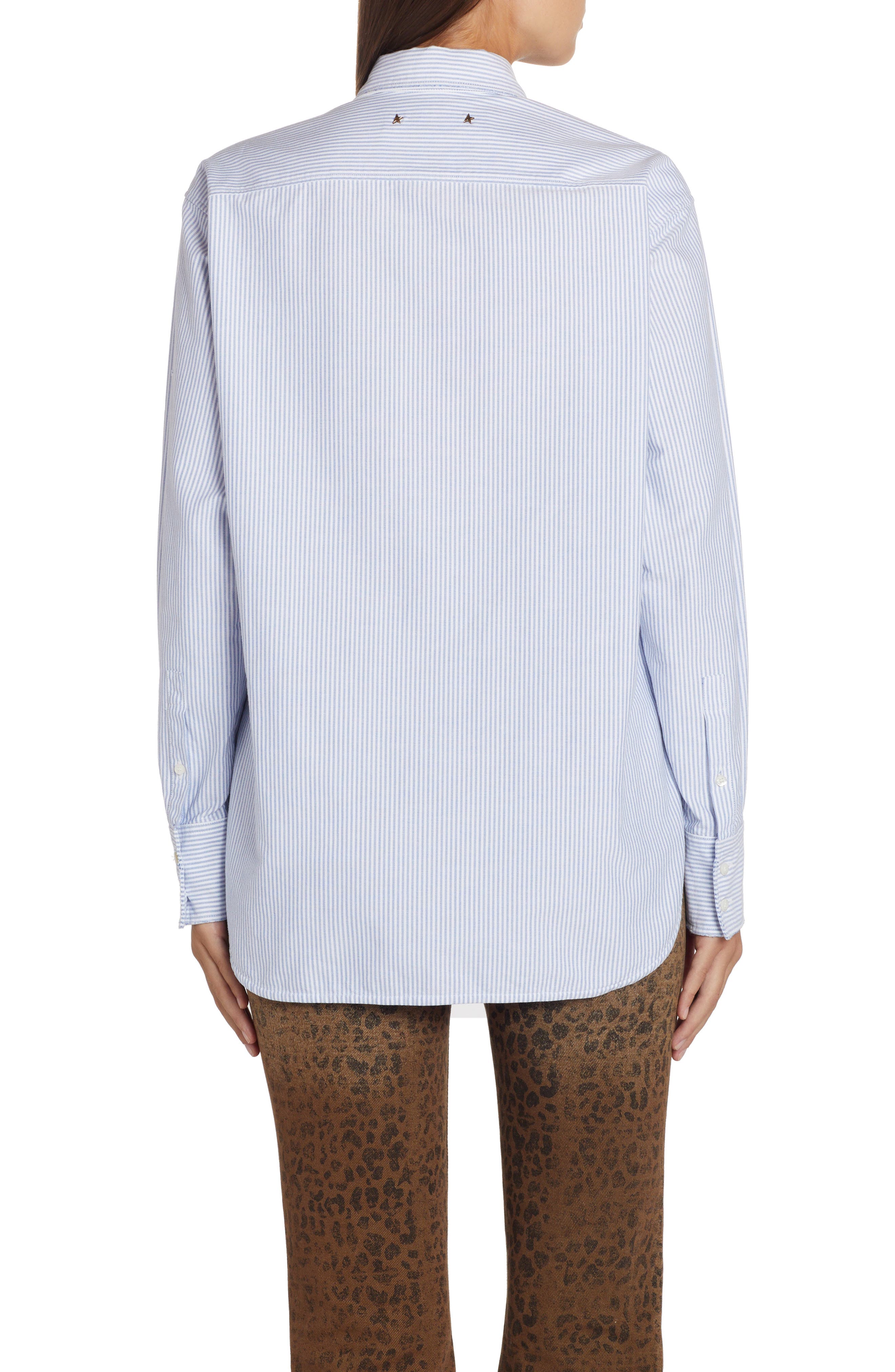 Stripe Cotton Button-Up Shirt - image 2