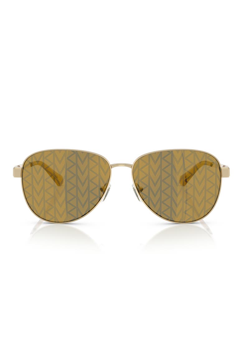 61mm Biarritz Pilot Sunglasses, Main, color, GOLD / DARK BROWN MONO