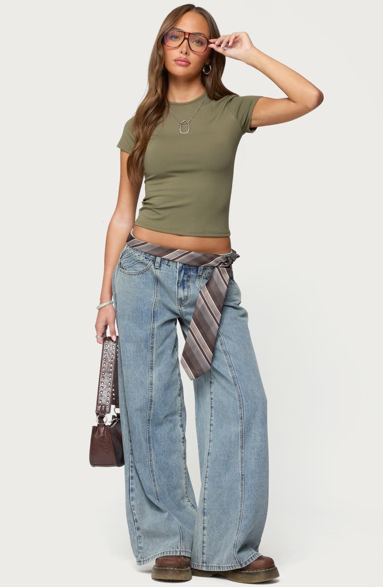 EDIKTED Tay Crop Top, Alternate, color, Olive