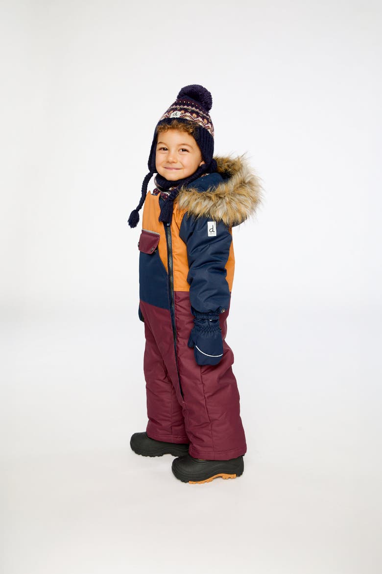 Play Car Seat Fleece Neckwarmer One Piece Snowsuit, Alternate, color, Burgundy