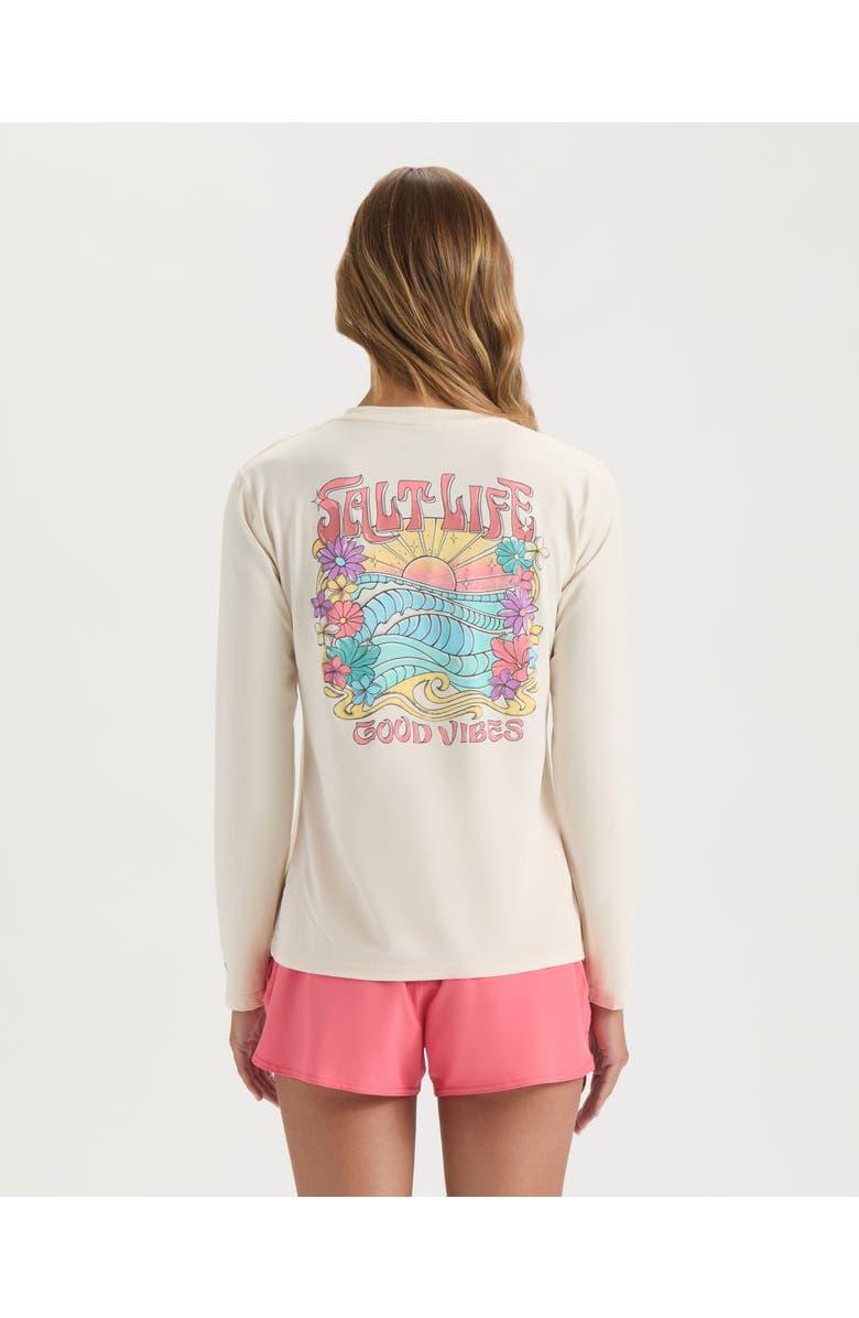 Salt Life Sunrise Vibes SLX Performance Long Sleeve Shirt, Alternate, color, Chalk