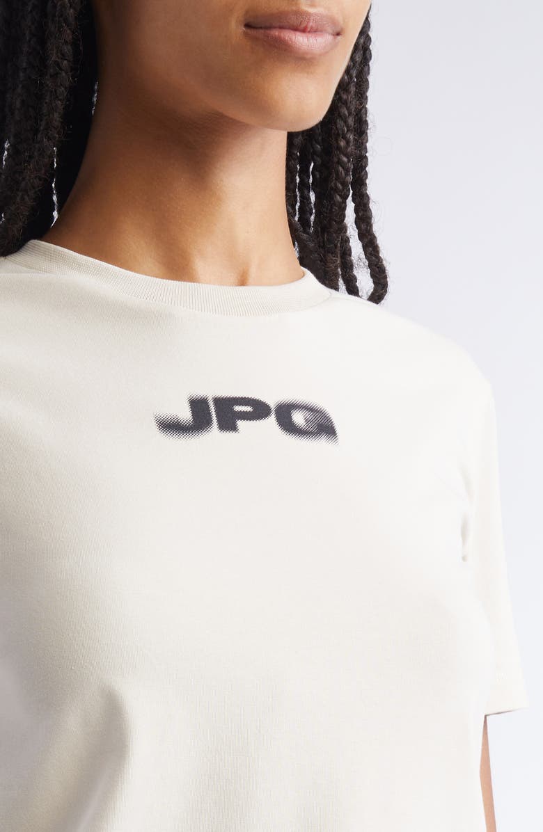 Jean Paul Gaultier Logo Stretch Cotton Baby Tee, Alternate, color, Light Beige/ Black
