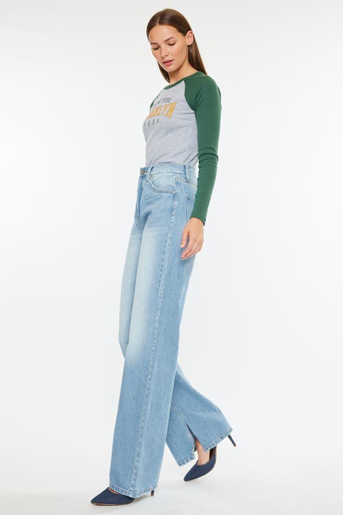 Kancan Janna High Rise 90's Flare Jeans In Light Wash