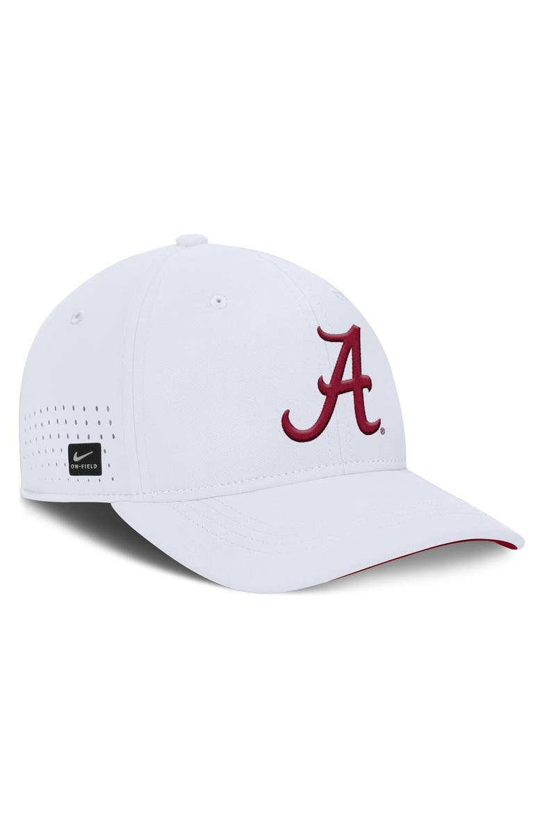 Nike Men's Nike White Alabama Crimson Tide 2025 On-Field Gameday Performance Flex Hat, Alternate, color, 